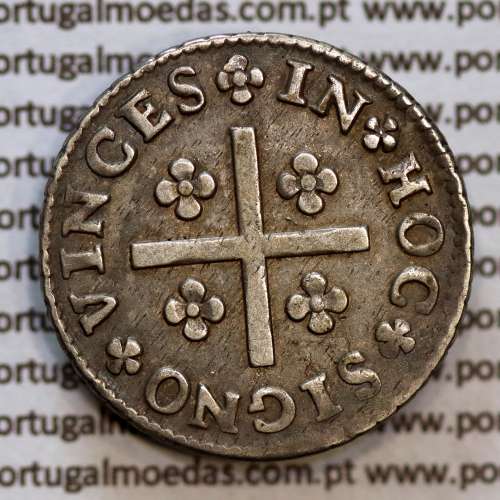 Tostão Prata D. João V (1706-1750), 100 réis prata, A/ florão separado por pontos, R/ florão isolado, World Coins Portugal KM177