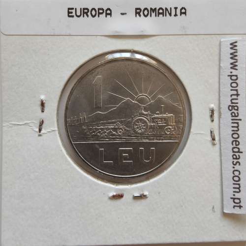 Roménia 1 Leu 1966 Aço-níquel, World Coins Romania KM 95, coin of 1 leu 1966 Nickel clad steel