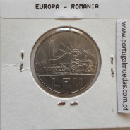 Roménia 1 Leu 1966 Aço-níquel, World Coins Romania KM 95, coin of 1 leu 1966 Nickel clad steel