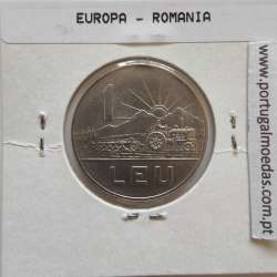 Roménia 1 Leu 1966 Aço-níquel, World Coins Romania KM 95, coin of 1 leu 1966 Nickel clad steel