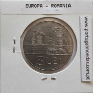 Roménia 3 Lei 1966 Aço-níquel, World Coins Romania KM 96, coin of 1 lei 1966 Nickel clad steel