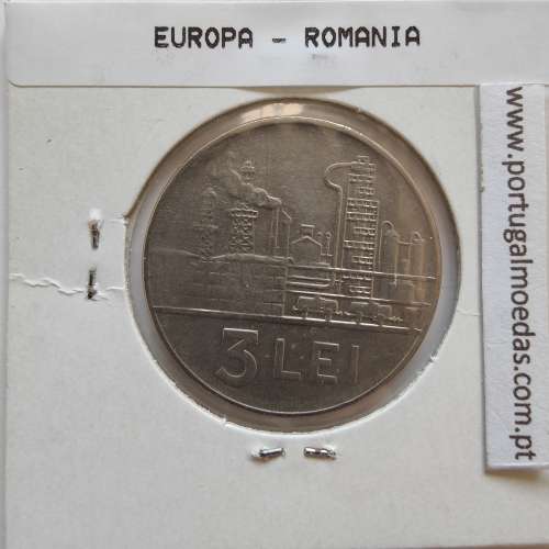 Roménia 3 Lei 1966 Aço-níquel, World Coins Romania KM 96, coin of 3 lei 1966 Nickel clad steel