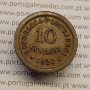 MOEDA DE DEZ CENTAVOS (10 CENTAVOS) BRONZE 1926 MBC+