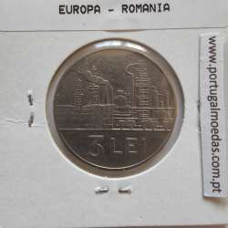 Roménia 3 Lei 1966 Aço-níquel, World Coins Romania KM 96, coin of 3 lei 1966 Nickel clad steel