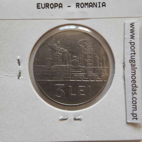 Roménia 3 Lei 1966 Aço-níquel, World Coins Romania KM 96, coin of 3 lei 1966 Nickel clad steel