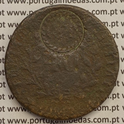 MOEDA PATACO (40 REIS) BRONZE 1847 - COM CARIMBO G.C.P. - D.MARIA II