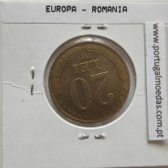 Roménia 20 Lei 1991 Aço-latão, World Coins Romania KM 109, coin of 20 lei 1991 Nickel clad steel
