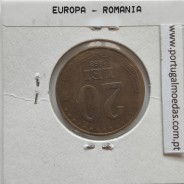 Roménia 20 Lei 1991 Aço-latão, World Coins Romania KM 109, coin of 20 lei 1991 Brass plated steel