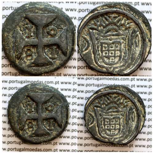 20 Bazarucos Tutenaga 1801 D. Maria I, Índia, vinte Bazarucos 1801 da India Portuguesa, World Coins India Portuguese KM 47