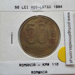 Roménia 50 Lei 1994 Aço-latão, World Coins Romania KM 110, coin of 50 lei 1994 Brass plated steel