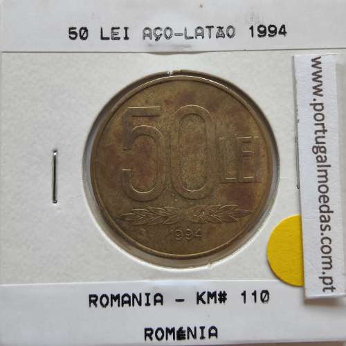 Roménia 50 Lei 1994 Aço-latão, World Coins Romania KM 110, coin of 50 lei 1994 Brass plated steel