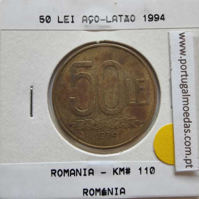 Roménia 50 Lei 1994 Aço-latão, World Coins Romania KM 110, coin of 50 lei 1994 Brass plated steel
