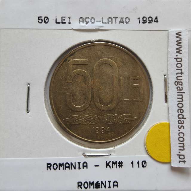 Roménia 50 Lei 1994 Aço-latão, World Coins Romania KM 110, coin of 50 lei 1994 Brass plated steel