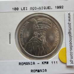 Roménia 100 Lei 1992 Aço- Níquel, World Coins Romania KM 111, coin of 100 lei 1992 Nickel plated steel