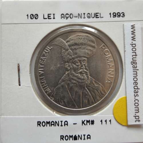 Roménia 100 Lei 1993 Aço- Níquel, World Coins Romania KM 111, coin of 100 lei 1993 Nickel plated steel