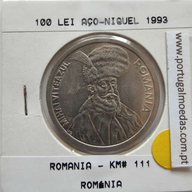 Roménia 100 Lei 1993 Aço- Níquel, World Coins Romania KM 111, coin of 100 lei 1993 Nickel plated steel