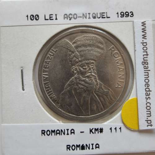 Roménia 100 Lei 1993 Aço- Níquel, World Coins Romania KM 111, coin of 100 lei 1993 Nickel plated steel