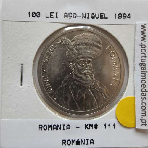 Roménia 100 Lei 1994 Aço- Níquel, World Coins Romania KM 111, coin of 100 lei 1994 Nickel plated steel