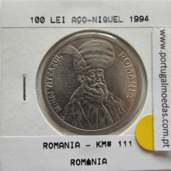 Roménia 100 Lei 1994 Aço- Níquel, World Coins Romania KM 111, coin of 100 lei 1994 Nickel plated steel