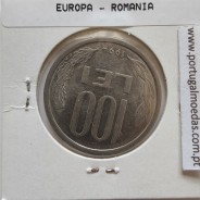 Roménia 100 Lei 1994 Aço- Níquel, World Coins Romania KM 111, coin of 100 lei 1994 Nickel plated steel