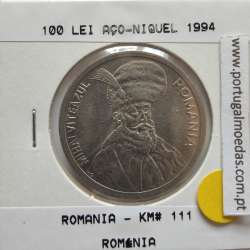 Roménia 100 Lei 1994 Aço- Níquel, World Coins Romania KM 111, coin of 100 lei 1994 Nickel plated steel