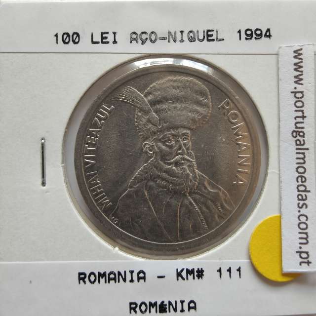 Roménia 100 Lei 1994 Aço- Níquel, World Coins Romania KM 111, coin of 100 lei 1994 Nickel plated steel