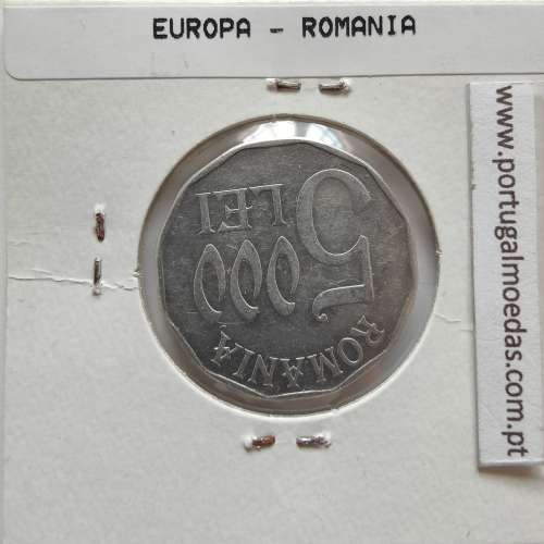 Roménia 5000 Lei 2002 Alumínio, World Coins Romania KM 158, coin of 5000 lei 2002 Aluminium