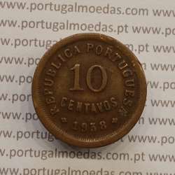 MOEDA DE DEZ CENTAVOS (10 CENTAVOS) BRONZE 1938 MBC MOEDA DE DEZ CENTAVOS (10 CENTAVOS) BRONZE 1938 MBC