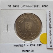 Roménia 50 Bani 2006 Latão-níquel, World Coins Romania KM 192, coin of 50 bani 2006 Nickel brass