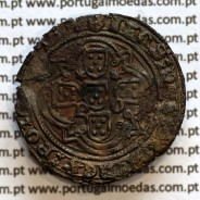 Real de Dez Soldos em bolhão de D. João I 1385-1433, "P" Porto, Sinal oculto à esquerda, cruz de Aviz no inicio da legenda