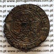Real de Dez Soldos de D. João I 1385-1433, "P" Porto, cruz de Aviz no inicio da legenda, código  A. Gomes J1.46.10