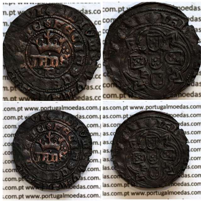 Real de Dez Soldos em bolhão de D. João I (1385-1433), "P" Porto, Sinal oculto à direita, cruz de Aviz no inicio da legenda