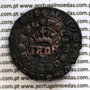 Real de Dez Soldos em bolhão de D. João I (1385-1433), "P" Porto, Sinal oculto à direita, cruz de Aviz no inicio da legenda