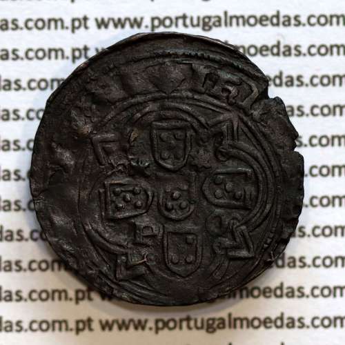 Real de Dez Soldos em bolhão de D. João I (1385-1433), "P" Porto, Sinal oculto à direita, cruz de Aviz no inicio da legenda