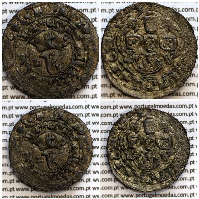 Real Branco em bolhão de D. João I (1385-1433), "L" Lisboa, sem Sinal oculto, ✚ADIVTORIVm✿nOSTRVm✿QVI✿F€CIT✿C€LVm✿€T€RA✿