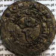 Real Branco em bolhão de D. João I (1385-1433), "L" Lisboa, sem Sinal oculto, ✚ADIVTORIVm❁nOSTRVm❁QVI❁F€CIT❁C€LVm❁€T€RA❁