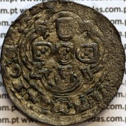 Real Branco em bolhão de D. João I (1385-1433), "L" Lisboa, sem Sinal oculto, ✚ADIVTORIVm❁nOSTRVm❁QVI❁F€CIT❁C€LVm❁€T€RA❁