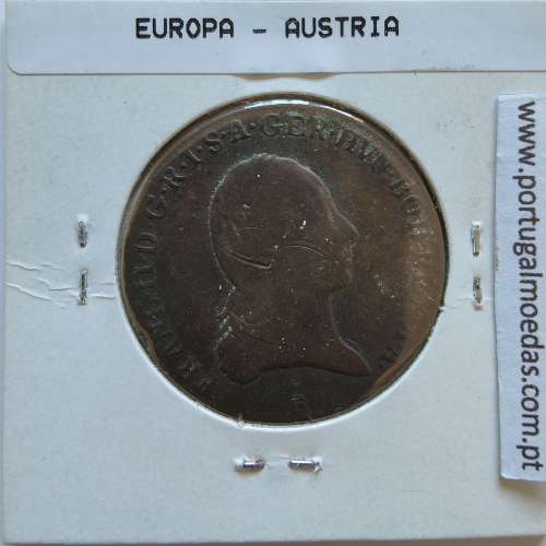 Áustria 3 Kreuzer 1800-B cobre, World Coins Áustria  KM 2115, coin of 3 Kreuzer 1800 Copper