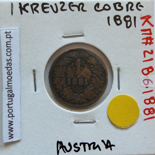 Áustria 1 Kreuzer 1860-E cobre, World Coins Áustria  KM 2186, coin of 1 Kreuzer 1816 Copper