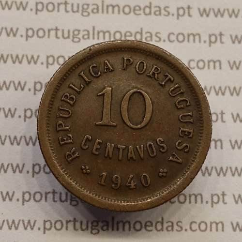 MOEDA DE DEZ CENTAVOS (10 CENTAVOS) BRONZE 1940 MBC+