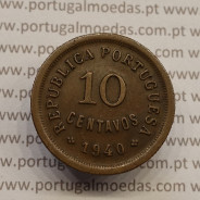 MOEDA DE DEZ CENTAVOS (10 CENTAVOS) BRONZE 1940 MBC+