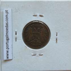 Áustria 2 Heller 1897 cobre, World Coins Áustria  KM 2801, coin of 2 heller 1897 Copper