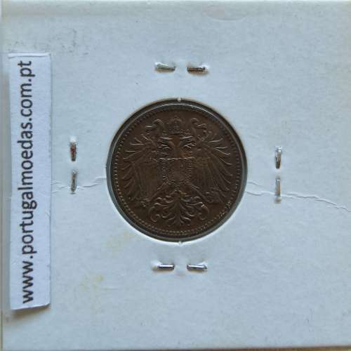 Áustria 2 Heller 1897 cobre, World Coins Áustria  KM 2801, coin of 2 heller 1897 Copper