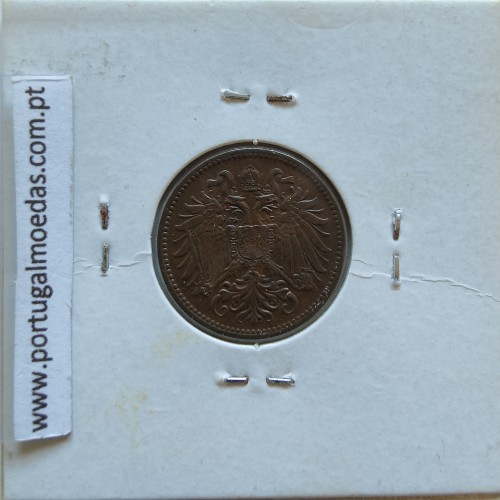 Áustria 2 Heller 1897 cobre, World Coins Áustria  KM 2801, coin of 2 heller 1897 Copper
