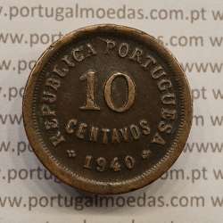 MOEDA DE DEZ CENTAVOS (10 CENTAVOS) BRONZE 1940 MBC