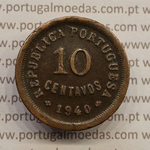 MOEDA DE DEZ CENTAVOS (10 CENTAVOS) BRONZE 1940 MBC