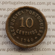 MOEDA DE DEZ CENTAVOS (10 CENTAVOS) BRONZE 1940 MBC