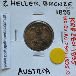 Áustria 10 Heller 1895 Niquel, World Coins Áustria  KM 2802, coin of 10 heller 1895 Nickel