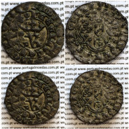 Portugal billon coin, Real Branco D. João I (1385-1433), Hidden signal on the left, ✠ADIVTORIVm✿nOSTRVm✿QV✿F€€CIT✿C€€LLVm✿€✿