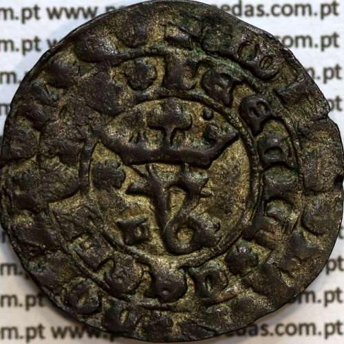 Real Branco em bolhão de D. João I (1385-1433), "L" Lisboa, Sinal oculto à Esquerda, ✠ADIVTORIVm✿nOSTRVm✿QV✿F€€CIT✿C€€LLVm✿€✿